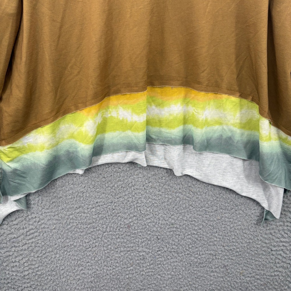 Free People Movement Shirt Womens M Brown Tie Dye Cropped Shirt Long Sleeve - Picture 3 of 10